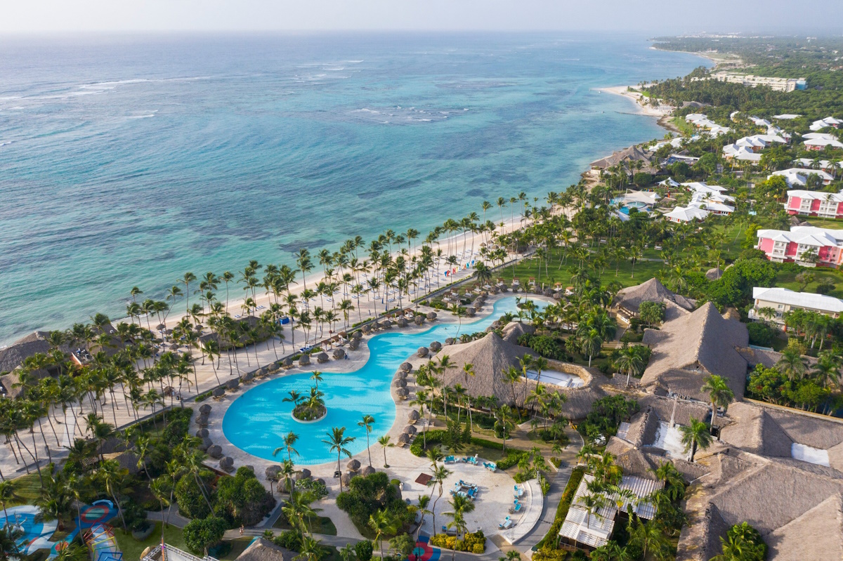 Aerial view of Punta Cana coastline