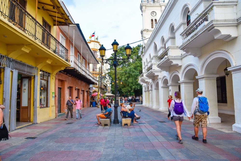 Santo Domingo Colonial Zone at night